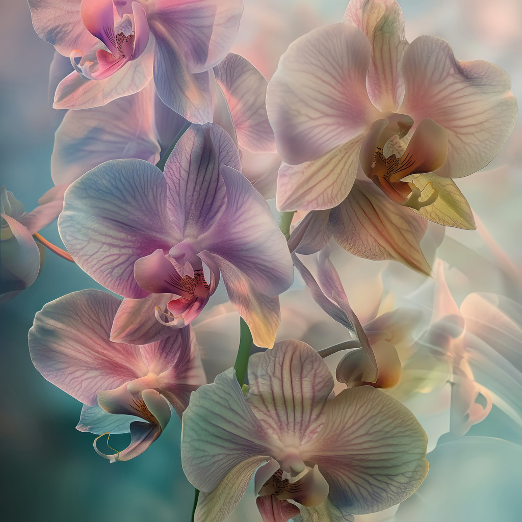 2407013 - Orchideen Collage | Orchideen im Stil einer modernen Fotocollage. Für Preise, Größen- und Materialauswahl klicken Sie bitte auf "Bestellen.