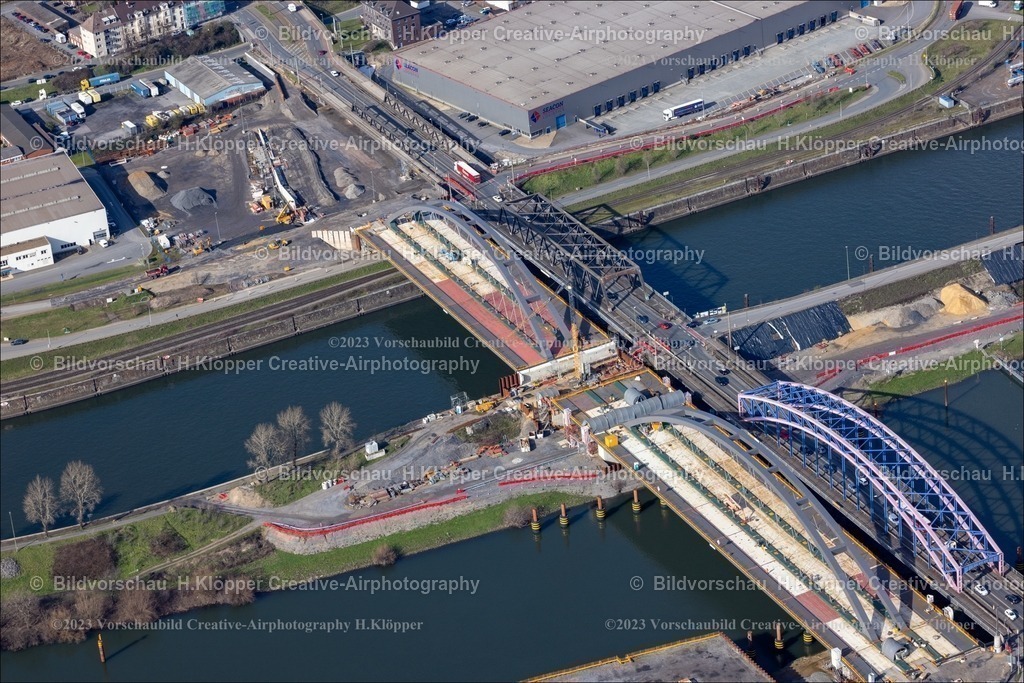 Luftbild Duisburg Karl-Lehr-Brücke-1832_prot | Luftbild ,Duisburg, Karl-Lehr-Brücke,Neubau 2023,Luftbildfotografie Hermann Klöpper - Realisiert mit Pictrs.com