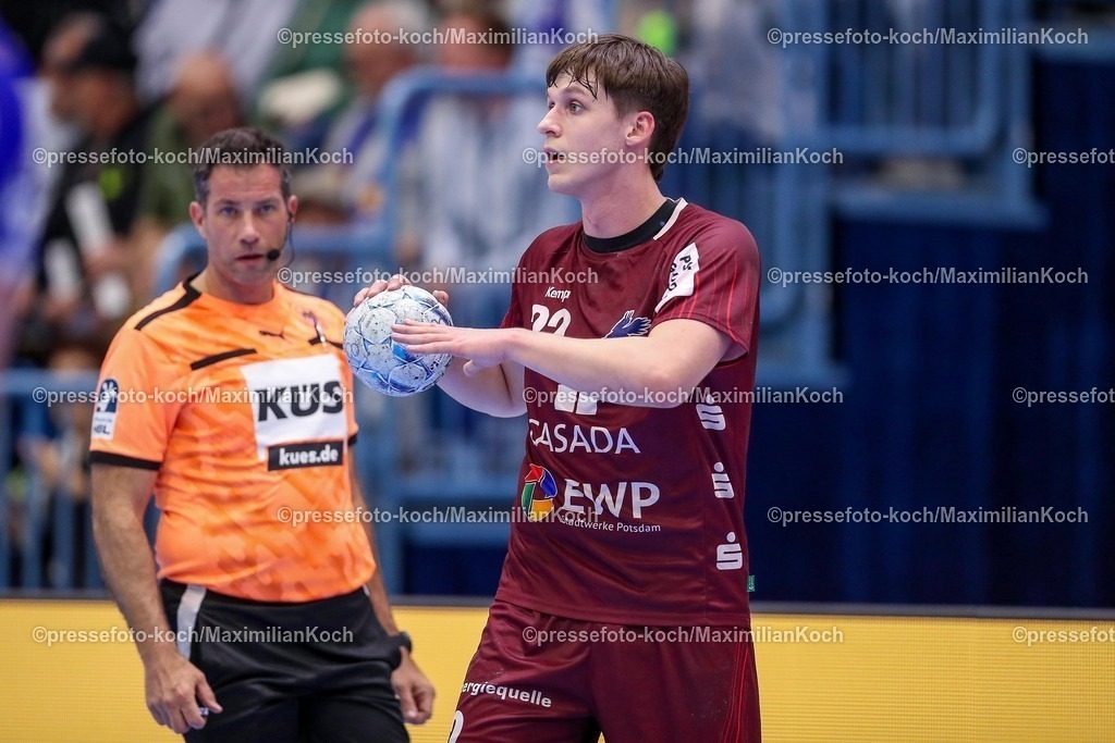 Gum25042501066 | 25.04.2025, Handball, HBL, VfL Gummersbach - 1. VfL Potsdam, Schwalbe-Arena: Maxim Orlov (VfL Potsdam #22) 