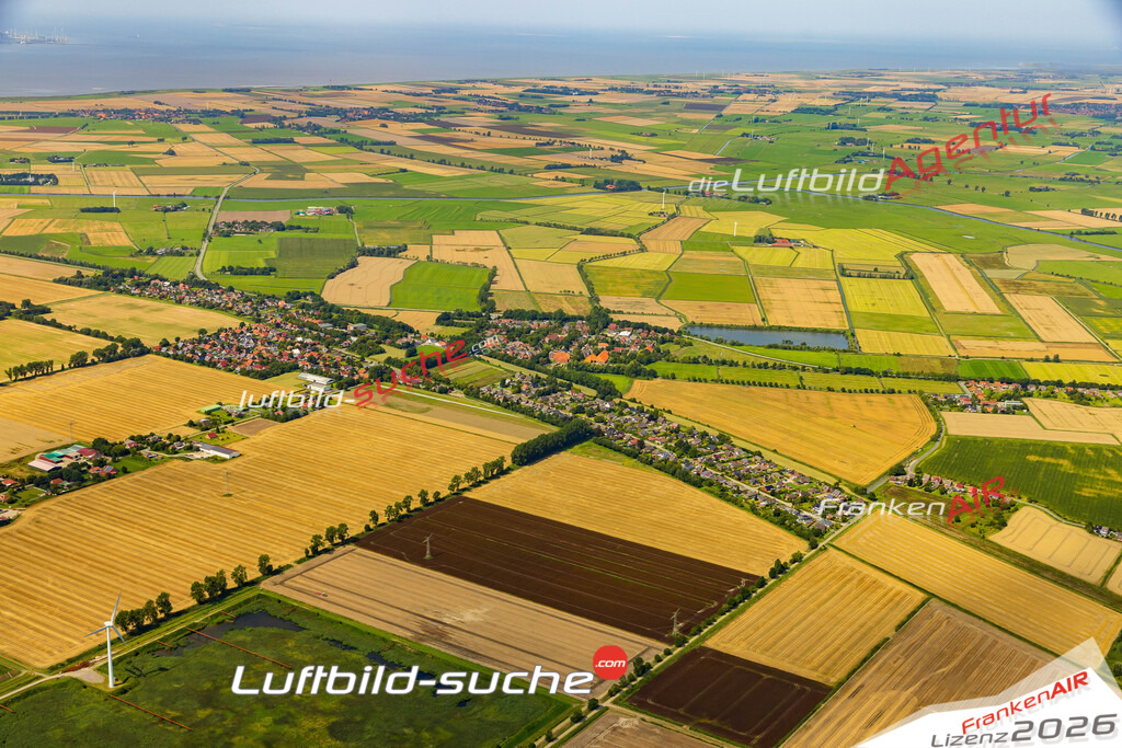 Wybelsum Emden Bild- Das Luftbild wurde 2025 vom UL-Flugzeug heraus erstellt ( keine Drohne bzw. Drohnenaufnahme ) - Hochauflösende Luftaufnahme -Nicht vergleichbar mit Google Maps oder Satelittenbilder- Die Geschenkidee !Mit Lizenz und Bildrechte bestellbar - CC