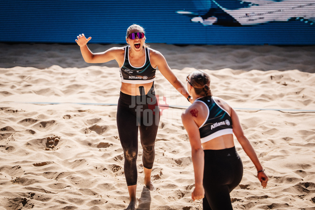 Beachvolleyball | Frauen | Allianz German Beach Tour 2025 | Tourstop Düsseldorf | 16.05.2025 | Leonie Klinke jubelt