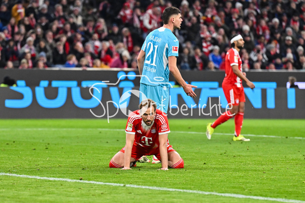 FC Bayern München - TSG 1899 Hoffenheim | MUNICH, GERMANY - 08. FEBRUARY: Harry KANE (FC Bayern Munich 9) nach einer vergebenen Torchance am Boden während dem Bundesligamatch zwischen dem FC Bayern München und der TSG 1899 Hoffenheim am 21. Spieltag in der Allianz Arena / DFL REGULATIONS PROHIBIT ANY USE OF PHOTOGRAPHS AS IMAGE SEQUENCES AND/OR QUASI-VIDEO