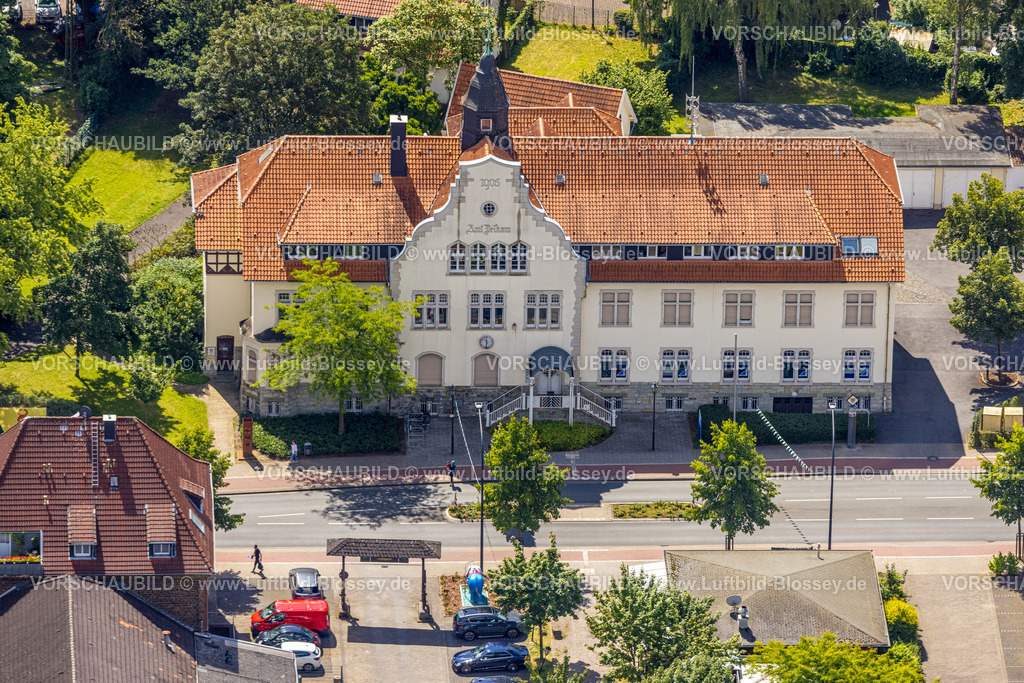 Hamm240706320 | Luftbild, Altes Amt Pelkum Gebäude, Polizeiwache, Stadtbezirk Pelkum, Hamm, Ruhrgebiet, Nordrhein-Westfalen, Deutschland