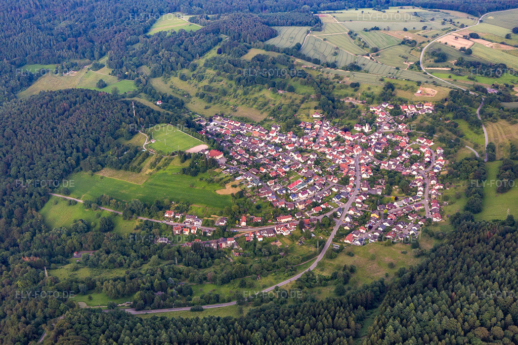 Luftbild: Dorf - Ansicht im Ortsteil Mückenloch in Neckargemünd im Bundesland Baden-Württemberg in Deutschland. Foto: IMG_089395.jpg vom 10.06.2016 durch Werner Riehm/FLY-FOTO.de