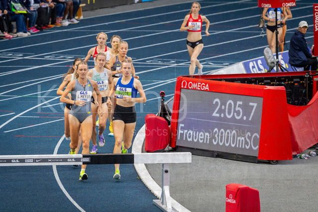Deutsche Leichtathletik-Meisterschaften; Bochum-Wattenscheid, 26.07.2026 | 3000m Hindernis Finale mit Gesa Felicitas Krause (Silvesterlauf Trier), Lea Meyer (VfL Löningen), Adia Budde (LAV Stadtwerke Tübingen) und Olivia Gürth (Silvesterlauf Trier); Deutsche Leichtathletik-Meisterschaften am 26.07.2026 im Lorheide-Stadion, Bochum-Wattenscheid (Nordrhein-Westfalen).