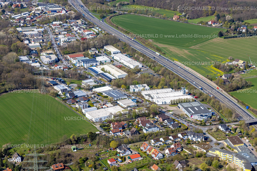Witten220401039 | Luftbild, Gewerbegebiet Wullener Feld an der Autobahn A44, Annen, Witten, Ruhrgebiet, Nordrhein-Westfalen, Deutschland