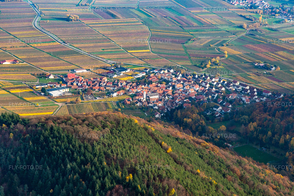 Luftbild: Winzerort aus Westen in Eschbach im Bundesland Rheinland-Pfalz in Deutschland. Foto: IMG_085157.jpg vom 08.11.2015 durch Werner Riehm/FLY-FOTO.de