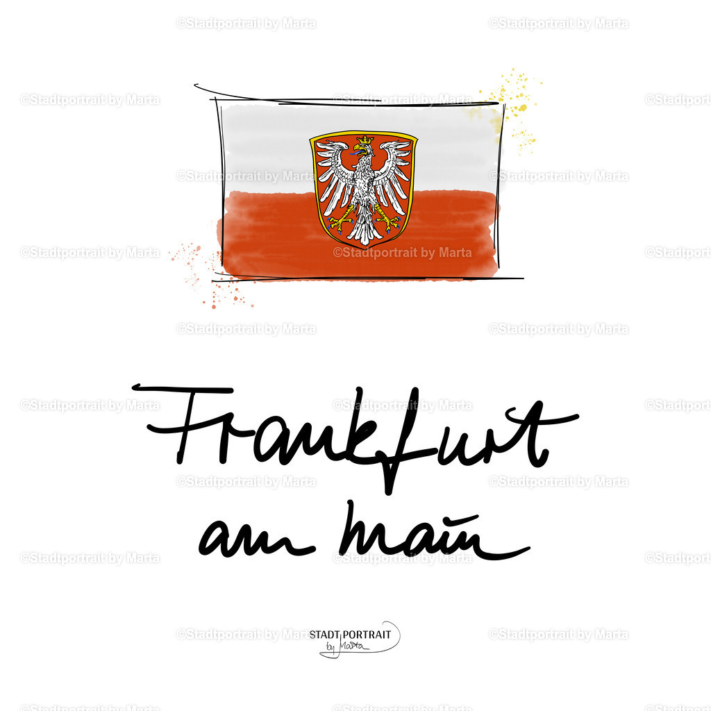 Wandbild Flagge von Frankfurt am Main | Wandbild Flagge von Frankfurt am Main