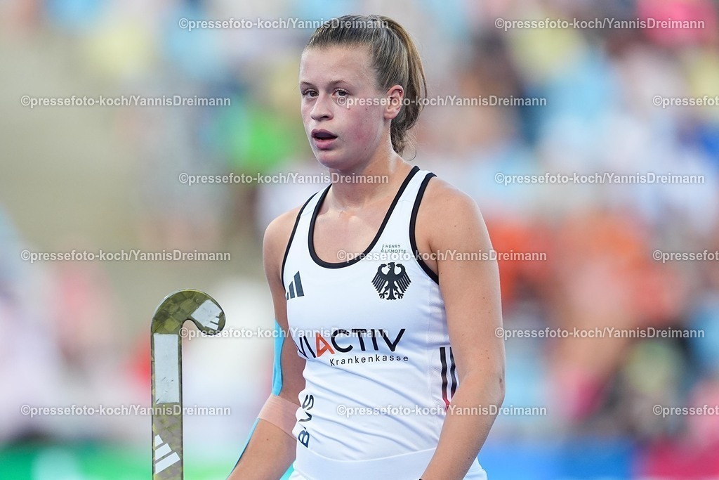 xydrx11082503046 | 11.08.2025, xydrx, Frauen EuroHockey Championship 2025, Gruppenphase, Gruppe A, Deutschland - Niederlande, Sparkassenpark Mönchengladbach: Emilia Landshut (GER #55)