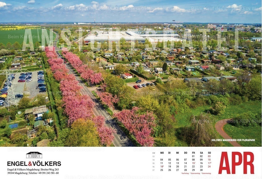 Luftbild Kalender Magdeburg Sachsen Anhalt Holzweg | Beispiele Firmenkalender individuell mit eigenem Logo - Realisiert mit Pictrs.com