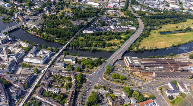Muelheim220802241 | Luftbild, Ruhrbania Baufläche zwischen Ruhrstraße und Friedrich-Ebert-Straße, Altstadt II, Mülheim an der Ruhr, Ruhrgebiet, Nordrhein-Westfalen, Deutschland