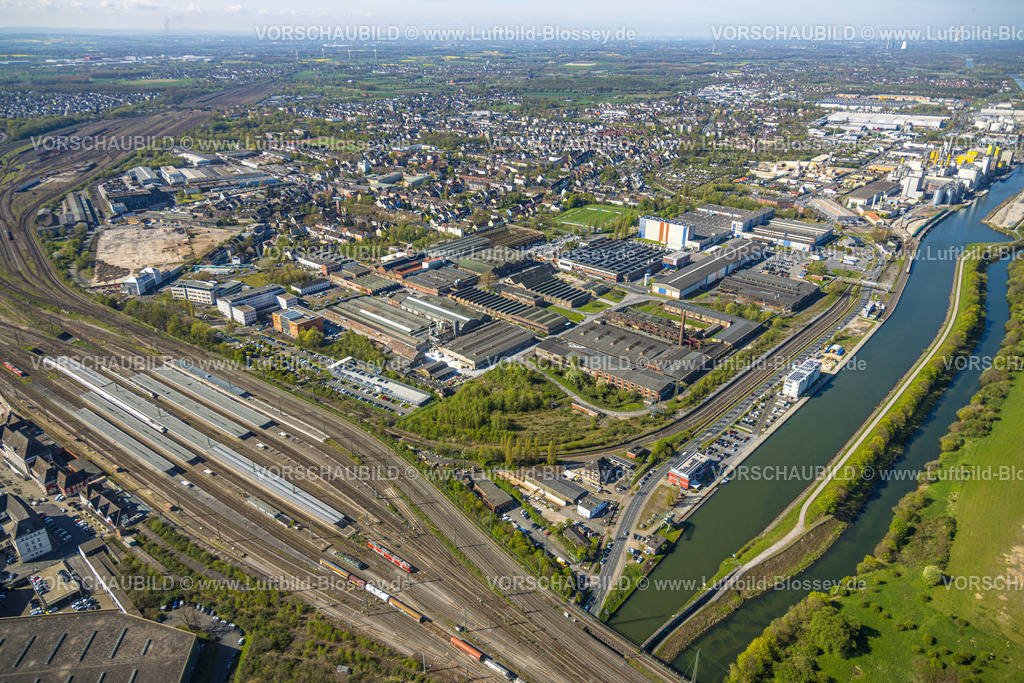 Hamm230400388 | Luftbild, Hauptbahnhof und Hafen, Mitte, Hamm, Ruhrgebiet, Nordrhein-Westfalen, Deutschland