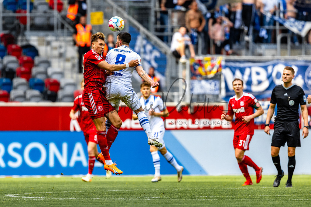 Fortuna Düsseldorf vs. Karlsruher SC | Düsseldorf, 30.04.2023: 2. Bundesliga, 30. Spieltag, Fortuna Düsseldorf gegen Karlsruher SC in der Merkur Arena in Düsseldorf. Foto: sportfotografie.ms | Markus Paletta - Realisiert mit Pictrs.com