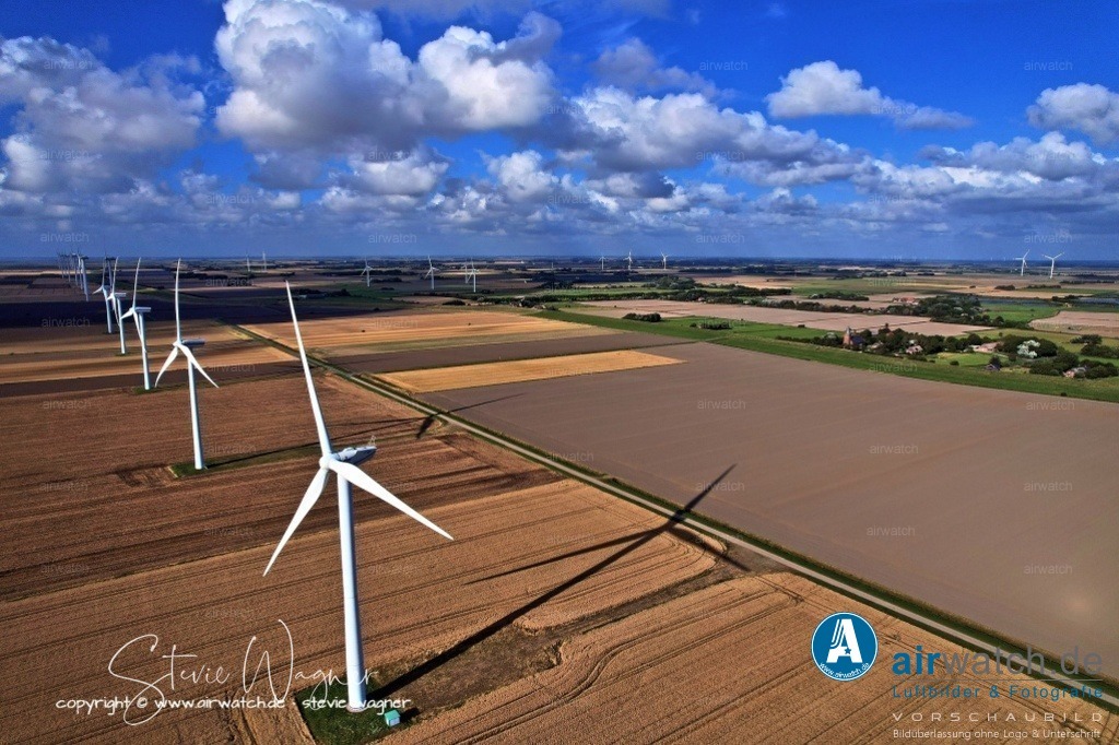 Windpark - Emmelsbüll-Horsbüll | Luftbild, Windenergieanlagen, Bürgerwindpark Emmelsbüll-Horsbüll, Windkraft, Windpark, Nordfriesland, 