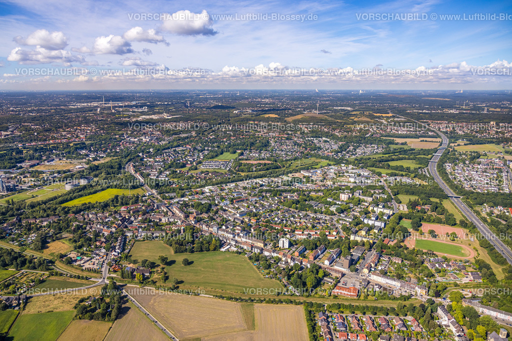 Gelsenkirchen220801595Buer | Luftbild, Ansicht Ortsteil Beckhausen, Autobahn A2, Fernsicht, Gelsenkirchen, Ruhrgebiet, Nordrhein-Westfalen, Deutschland