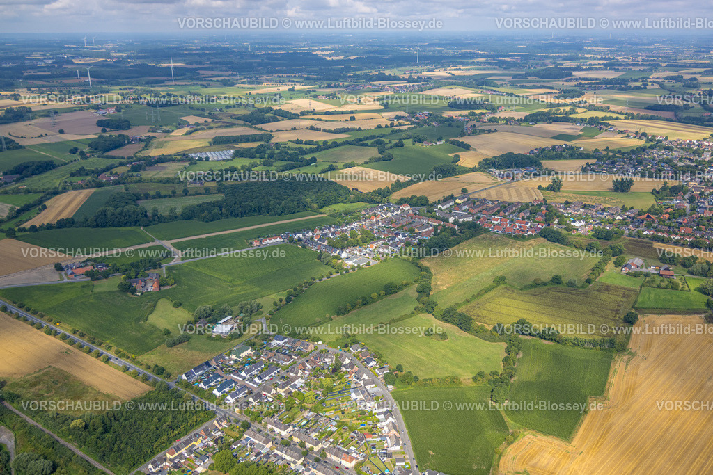 Hamm250700083Bockum-Hoevel | Luftbild, Wohngebiet und Wiesenflächen zwischen Wittekindstraße, Wormhaidestraße und Karwinkelstraße, Bockum-Hövel, Hamm, Ruhrgebiet, Nordrhein-Westfalen, Deutschland