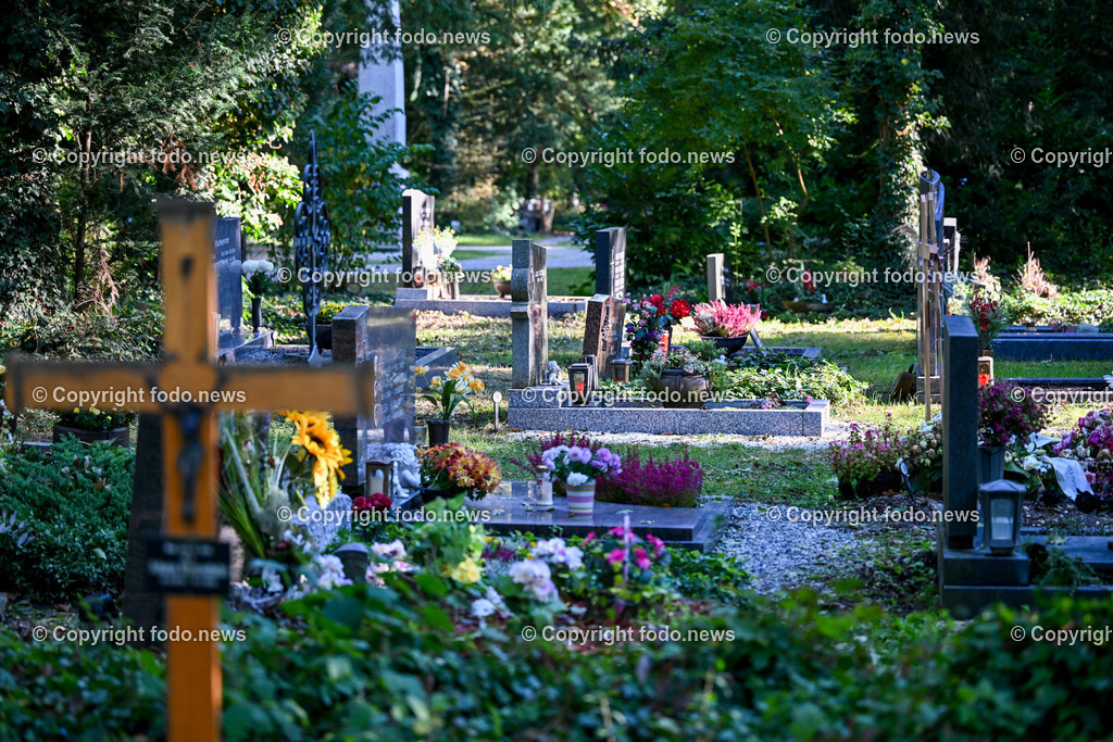 Friedhof_ Allerheiligen_ 16.10.2023-38 | 16.10.2023, Friedhof, AUT, Allerheiligen, Themenbilder im Bild Friedhof, Kreuz, Kruzifix, Jesu Christi, Allerheiligen, Engerl, Engel, Kerzen, Grab, Grablicht, Blumen, Symbolbild, Feature