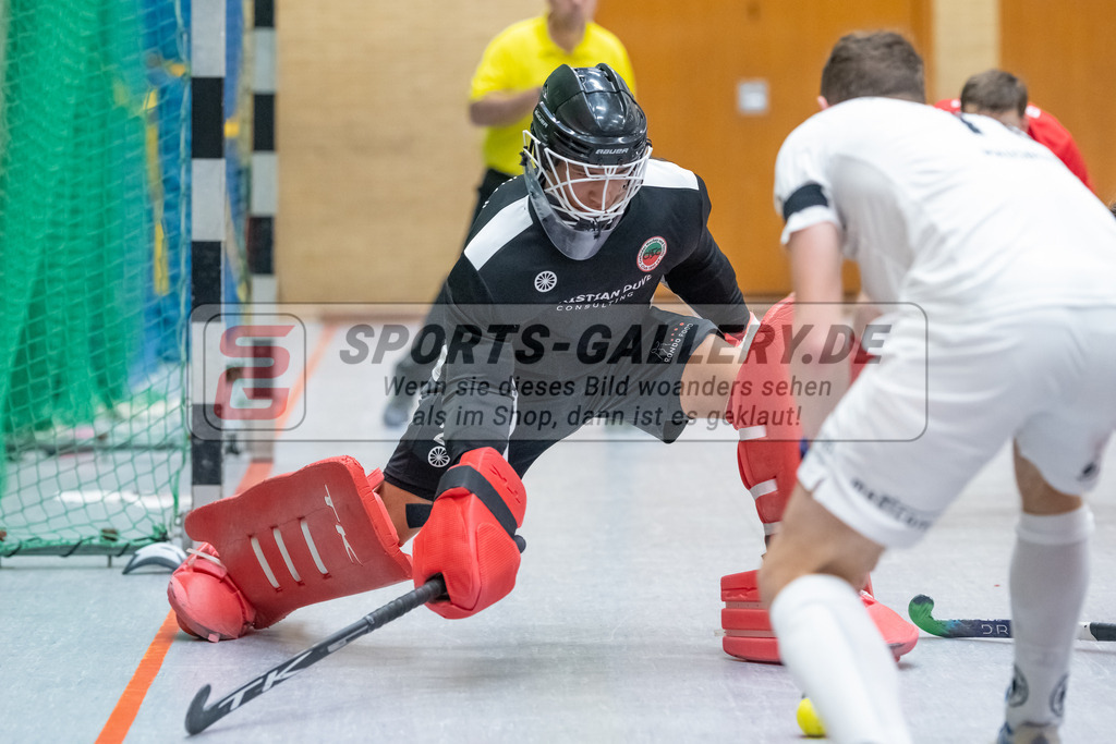 SFE_20230115_0155 | 1. Bundesliga Hockey Herren Schwarz-Weiss Neuss - Crefelder HTC am 15.01.2023 in  (Sporthalle Jahnerstrasse), Photo: Stephan Fehrmann 2022 (Sports-Gallery),Joshua Onyekwue Nnaji Torwart ( Crefelder HTC #29 )