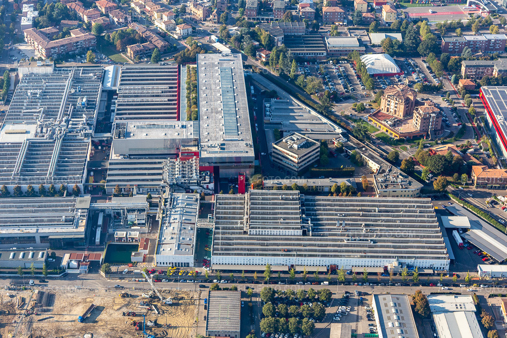 Aerial view: Ferrari SPA in Maranello in the state Modena, Italy.Photo: IMG_134932.jpg taken on 09/20/2022 by Werner Riehm/FLY-FOTO.comResolution of the original: 5313 x 3542 pxWWW.FERRARI.COM