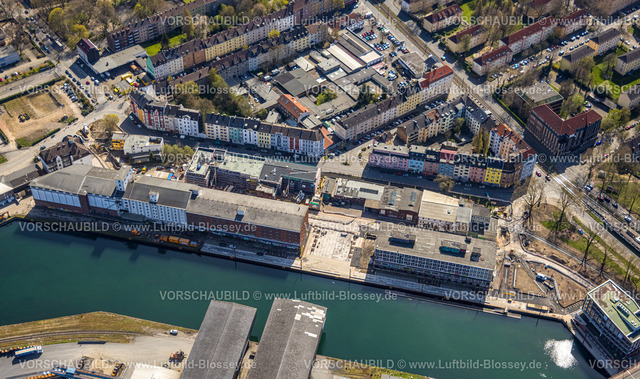 Dortmund220400725 | Luftbild, Hafengebiet in der Nordstadt, Baustelle Hafenquartier Speicherstraße und Lagerhausstraße, Hafen, Dortmund, Ruhrgebiet, Nordrhein-Westfalen, Deutschland
