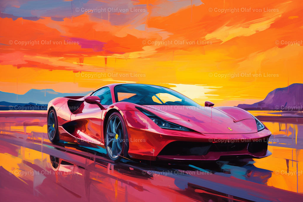 Ferrari farbenfroh | Supercar gemalt