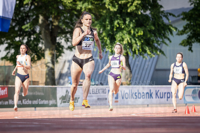 B&amp;S Kurpfalz Gala; Weinheim, 23.05.2026 | WEINHEIM, GERMANY - MAY 24: Antonia Giesche (GER/MTG Mannheim) over 400m during the B&amp;S Kurpfalz Gala am 23.05.2026 at the  Sepp-Herberger-Stadium in Weinheim (Baden-Wuerttemberg / Germany).