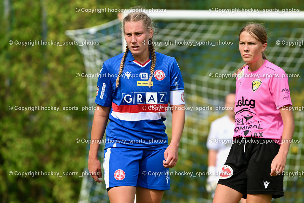 Carinthians Hornets vs. GAK 1902 Frauen | #16 Bettina Baumgartner GAK, #17 Magdalena Sophie Neuman Carinthians Hornets, Carinthians Hornets vs. GAK 1902 Frauen, Carinthians Hornets vs. GAK 1902 Frauen am 01.09.2024 in Sachsenburg (Sportplatz Sachsenburg), Austria, (Photo by Bernd Stefan)