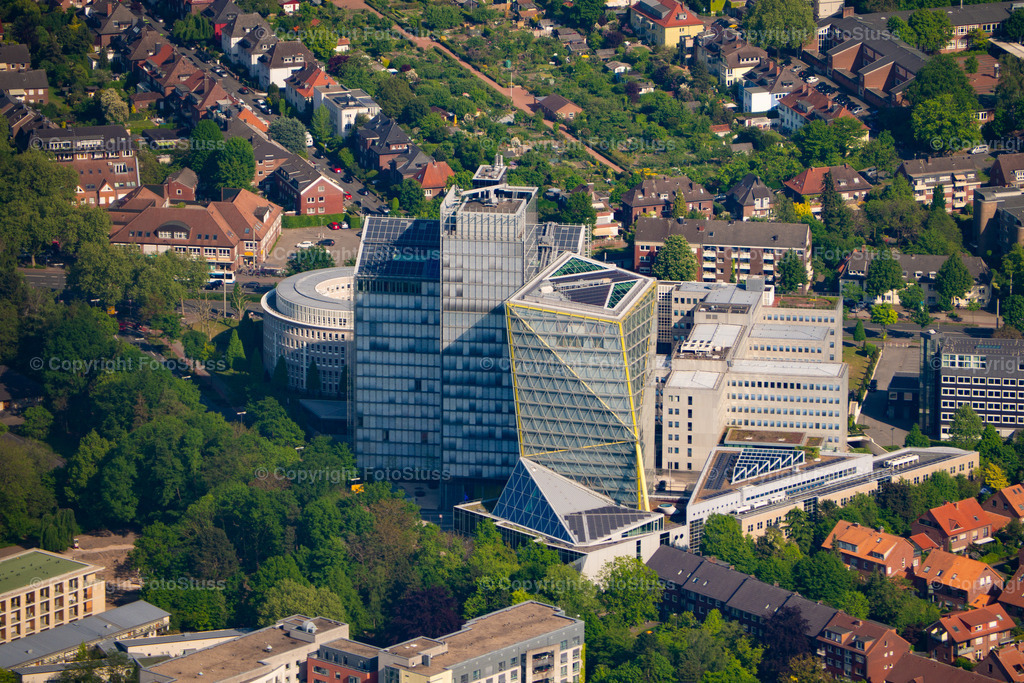 Luftbild einiger Hochhäuser von Münster | Hochhäuser in Münster Westfalen aus der Luft fotografiert. - Realisiert mit Pictrs.com
