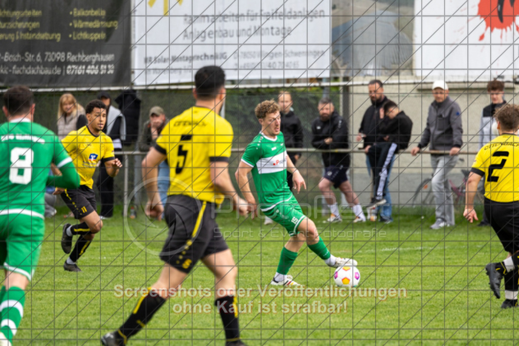 20250413_153943_0156 | #,KSG Eislingen (grün) vs. TSV Ottenbach (gelb), Fussball, Kreisliga A3 - Bezirk Neckar/Fils, 22. Spieltag, Saison 2024/2025, Rasensportplatz, Albstraße 69, 73054 Eislingen, 13.04.2025 - 15:00 Uhr,Foto: PhotoPeet-Sportfotografie/Peter Harich