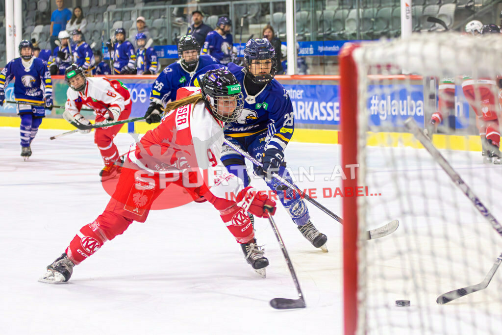 Eishockey DEBL 2023/24 | Eishockey DEBL 2023/24, KAC Frauen - Villach Lady Hawks am 27.09.2023 in Klagenfurt (Heidi Horten Arena), Austria, (Photo by Ernst Krawagner sport-fan.at) - Realisiert mit Pictrs.com