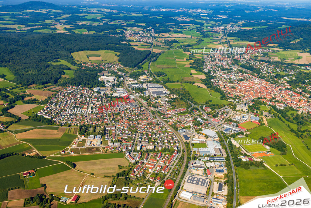 Luftaufnahme von  Hersbruck - Die Luftaufnahme wurde 2025 vom UL-Flugzeug heraus erstellt ( keine Drohne ) - Hochauflösende Luftaufnahme - für professionelle Ausdrucke geeignet. Die Geschenkidee !Mit Lizenz und Bildrechte bestellbar