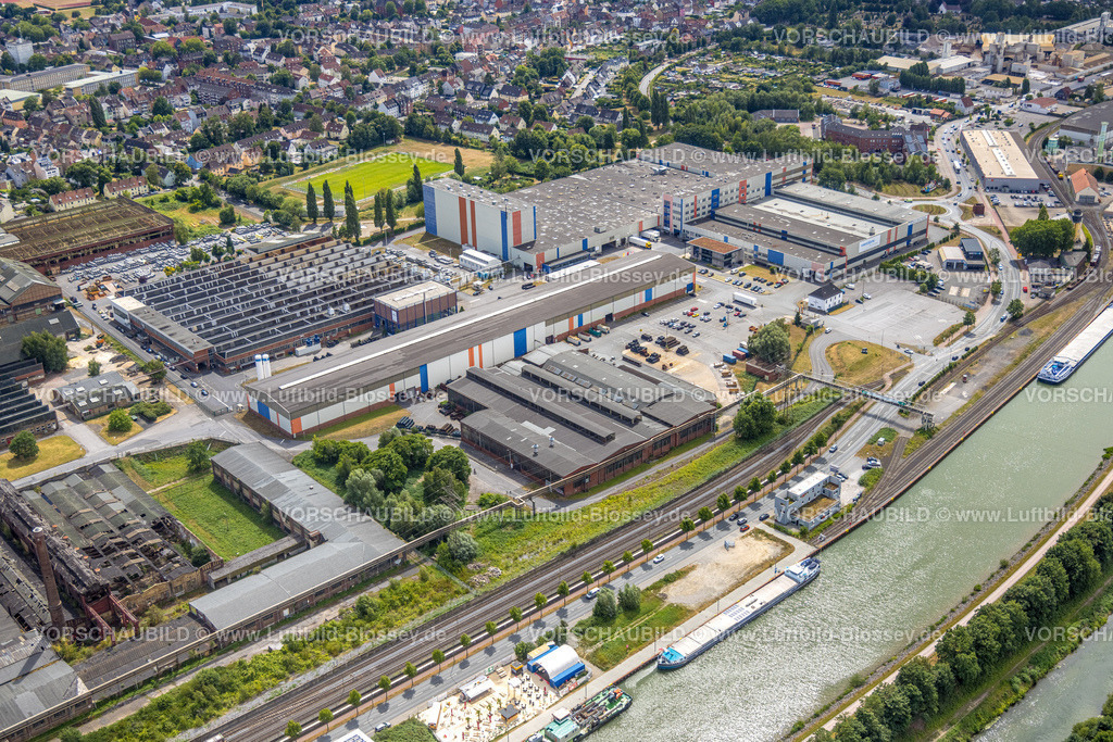 Hamm220707182 | Luftbild, Altes Union Gelände der Thyssen Draht AG, Hafenstraße, Voestalpine Böhler Firmengelände, Datteln-Hamm-Kanal, Mitte, Hamm, Ruhrgebiet, Nordrhein-Westfalen, Deutschland