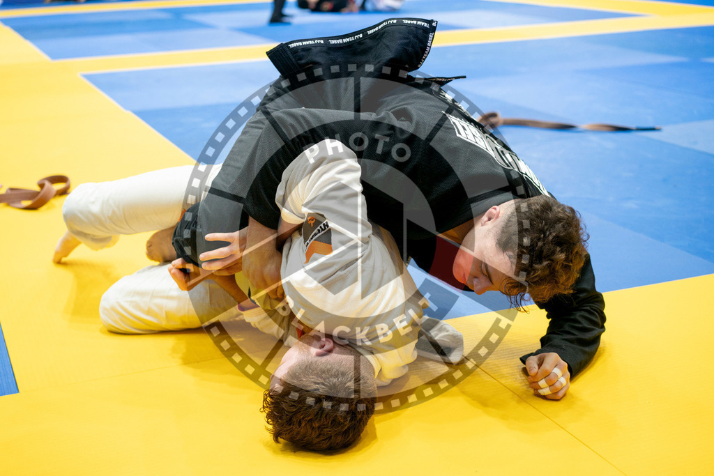 20240124PBB01031 | Fighters compete during the second day of the IBJJF European Championship in Paris, France, on January 24, 2024.