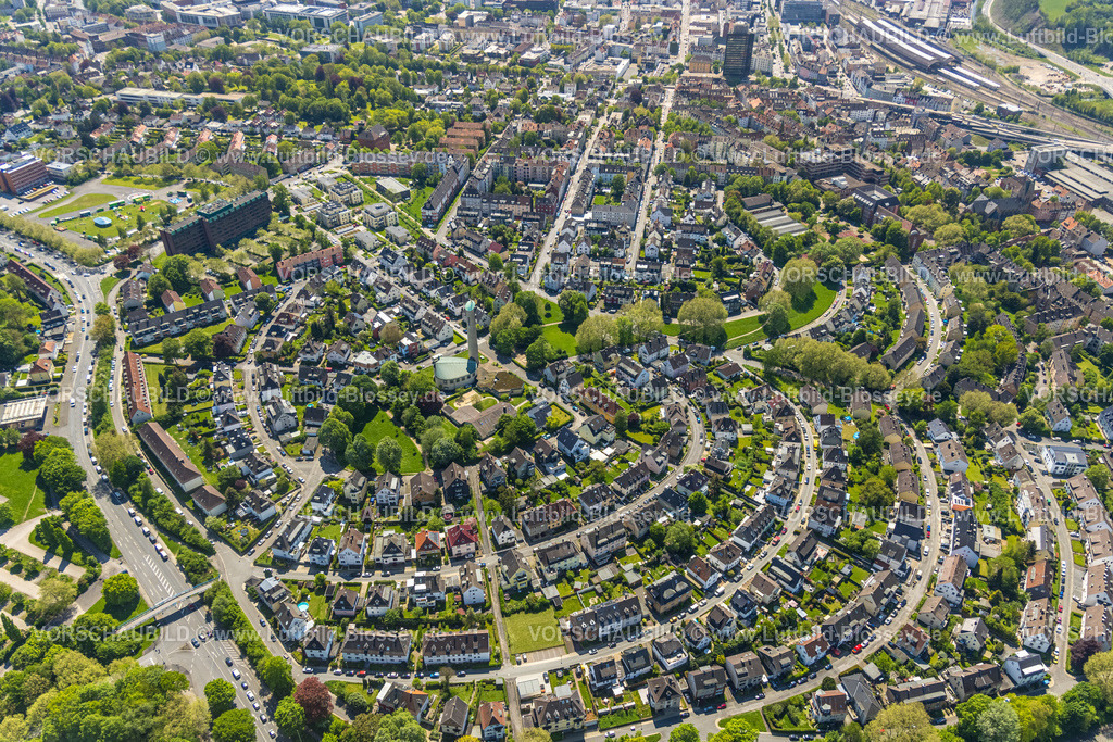 Hagen230502421 | Luftbild, Runde Wohnsiedlung, Flüssesiedlung, Markuskirche, Altenhagen, Hagen, Sauerland, Nordrhein-Westfalen, Deutschland