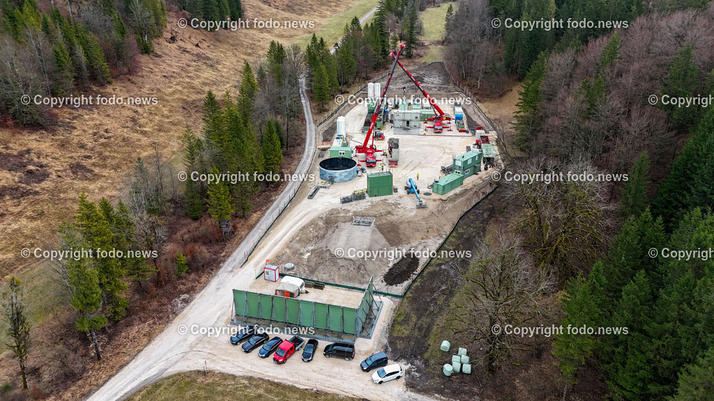 Molln_ Erdgasbohrung. 20.02.2024-7 | 20.02.2024, Molln, AUT, Erdgasbohrung, im Bild Baustelle der Bohrstelle

Drohne