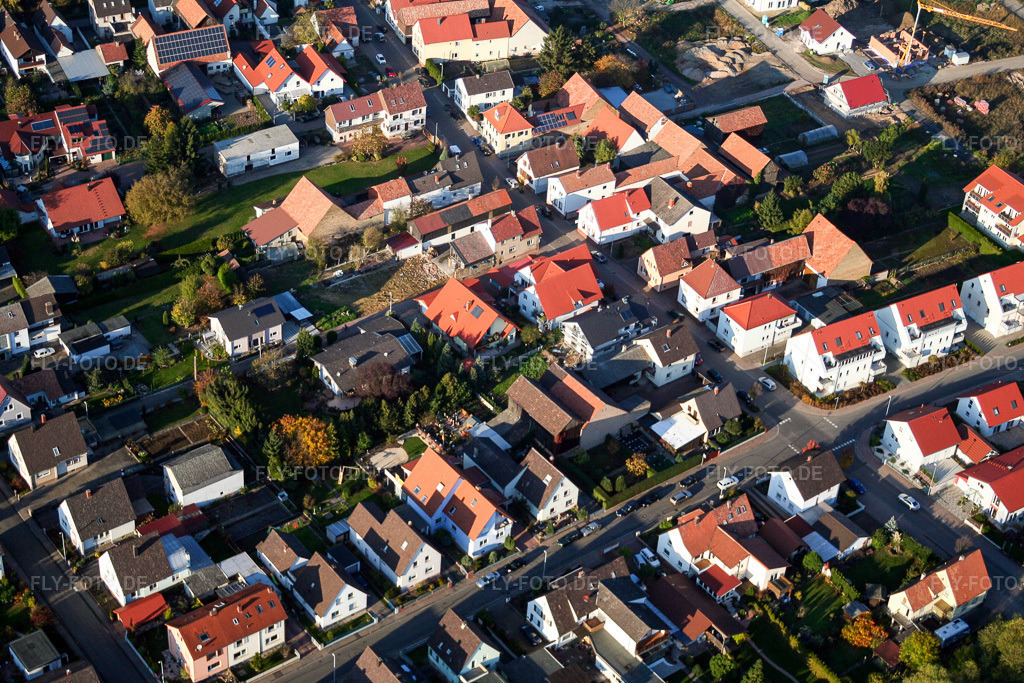 Luftbild: Litzelhorststr in Herxheim bei Landau im Bundesland Rheinland-Pfalz in Deutschland. Foto: IMG_14438.jpg vom 25.10.2008 durch Werner Riehm/FLY-FOTO.de