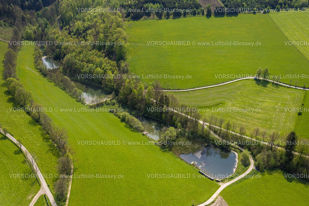 Schmallenberg240505523 | Luftbild, Fluss Bremecke Über den Teichen, Wald und Wiesen und Felder, Grafschaft, Schmallenberg, Sauerland, Nordrhein-Westfalen, Deutschland