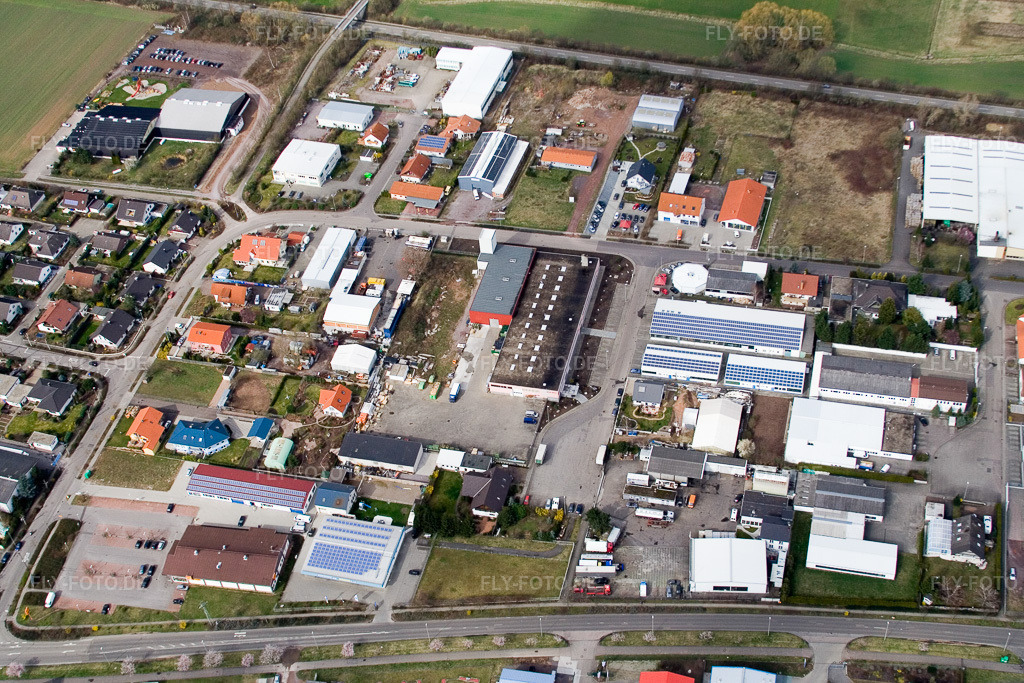 Luftbild: Im Schlangengarten in Offenbach an der Queich im Bundesland Rheinland-Pfalz in Deutschland. Foto: IMG_9734.jpg vom 15.03.2008 durch Werner Riehm/FLY-FOTO.de