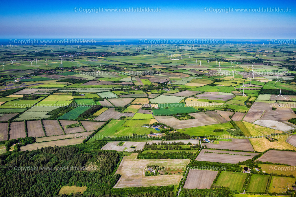 Lexgaard_ELS_7768100623 | LEXGAARD 10.06.2023 Landwirtschaftliche Nutzflächen und Feldgrenzen umsäumen das Siedlungsgebiet des Dorfes in Lexgaard im Bundesland Schleswig-Holstein, Deutschland. // Agricultural land and field boundaries surround the settlement area of the village in Lexgaard in the state Schleswig-Holstein, Germany. Foto: Martin Elsen