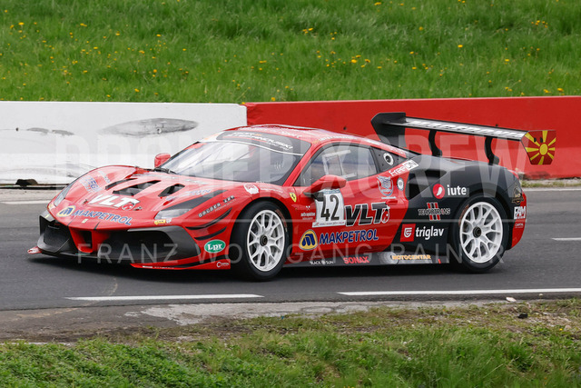 Rechberg Hill Climb 2025 – FIA European Hill Climb Championship | Rechberg Hill Climb 2025, part of the FIA European Hill Climb Championship. High-speed racing action, mountain scenery, atmosphere and pure motorsport passion captured in detail. The image shows Igor Stefanovski (MKD) Ferrari 488 Challenge Evo.          