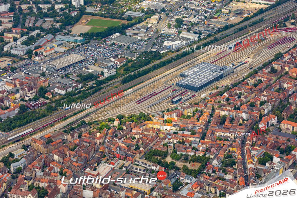 aktuelles Luftbild von Baerenschanzstrasse  Weststadt - Luftaufnahme wurde 2019 von https://frankenair.de mittels Flugzeug (keine Drohne) erstellt.