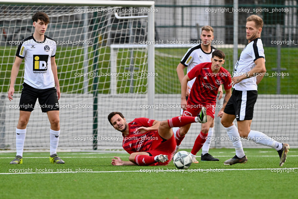 SV Spittal 1921 vs. SV St. Jakob  | #9 Samuel Müllmann SV Spittal, #7 Manuel Alexander Schüttelkopf St.Jakob, #19 Matic Ahacic St.Jakob, #4 Thomas Walker SV Spittal, #44 Miha Kostanjsek SV Spittal, SV Spittal 1921 vs. SV St. Jakob , SV Spittal 1921 vs. SV St. Jakob  am 20.09.2024 in Spittal an der Drau (Goldeck Stadion), Austria, (Photo by Bernd Stefan)