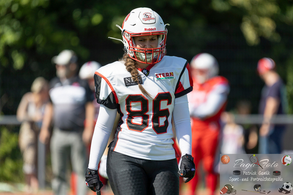 GFLW 1: German Football League Women 1: Rodgau Pioneers Ladies - Stuttgart Scorpions Sisters, 07.06.2026 | Angela Daniela Luzia Kächle (Stuttgart Scorpions Sisters #86), Freisteller, Portrait / Porträt, Rodgau Pioneers Ladies - Stuttgart Scorpions Sisters, Rodgau, Maingau-Energie-Stadion "Am Weichsee", 7.6.2026 - Realisiert mit Pictrs.com
