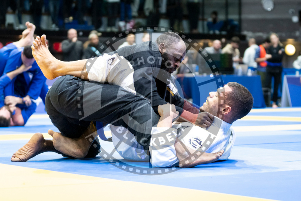 20240121PBB5801 | Fighters compete during the second day of the IBJJF European Championship in Paris, France, on January 21, 2024.