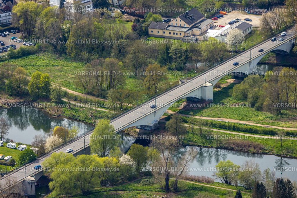 Witten230402823 | Luftbild, Ruhrbrücke Herbede, Fluss Ruhr, Fatih-Moschee Herbede, Heven, Witten, Ruhrgebiet, Nordrhein-Westfalen, Deutschland