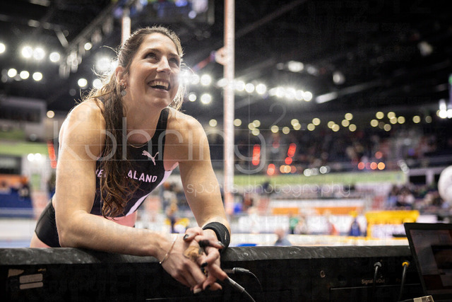 World Athletics Indoor Championships Kujawy Pomorze 26, 22.03.2026 | TORUN, POLAND - MARCH 22:  Eliza MCCARTNEY (NZL) smiling in the women’s pole vault during the World Athletics Indoor Championships Kujawy Pomorze 26 on day 3 / session 2 at Kujawsko-Pomorska Arena Torun on March 22, 2026 in Torun, Poland. 