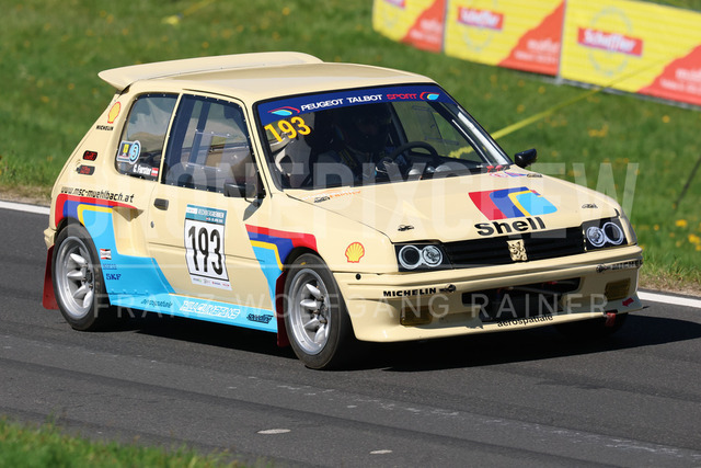 FIA European Hill Climb Championship – Rechberg 2026 | FIA European Hill Climb Championship at Rechberg, held from 24 to 26 April 2026 near Tulwitz, Styria, Austria. The image shows Christian FORSTER (AUT) Peugeot 205 Mi16.