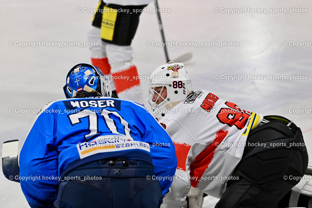 ESC SPARKASSE STEINDORF vs. EV ZELTWEG MURTAL LIONS | #70 Moser Lukas ESC Steindorf, #88 Mocher Paul EV ZELTWEG MURTAL LIONS, ESC SPARKASSE STEINDORF vs. EV ZELTWEG MURTAL LIONS, ESC SPARKASSE STEINDORF vs. EV ZELTWEG MURTAL LIONS am 27.12.2025 in Steindorf (Ossiachersee Halle), Austria, (Photo by Bernd Stefan)