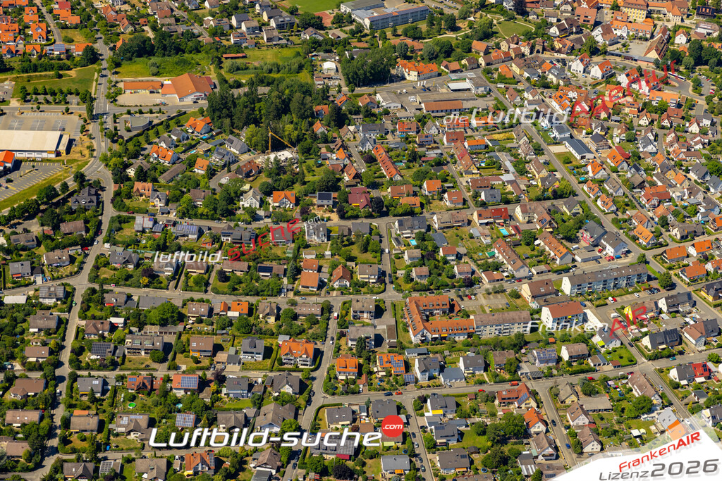 Das Luftbild der Stadt Neunkirchen am Brand wurde 2022 vom Flugzeug heraus erstellt (keine Drohnen-Aufnahmen) Aufnahmehöhe ca.450 Meter- hohe Bildauflösung und Druck-Qualität. Garantiert!