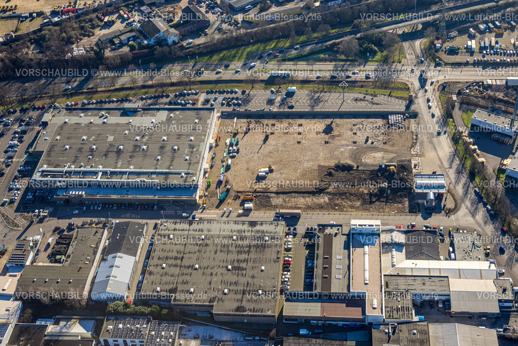 Muelheim230201360 | Luftbild, Lidl Supermarkt, Edeka Supermarkt, Baugebiet Hafencenter, Speldorf, Mülheim an der Ruhr, Ruhrgebiet, Nordrhein-Westfalen, Deutschland